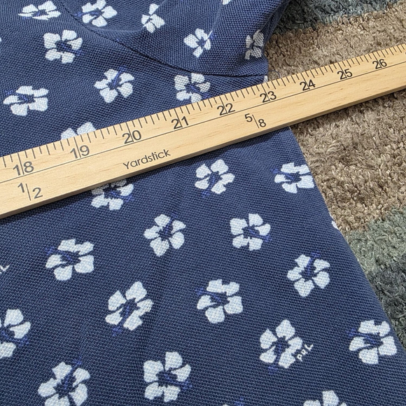 Polo Ralph Lauren Men’s Large Blue Floral Print Classic Fit Polo Shirt - Picture 5 of 6